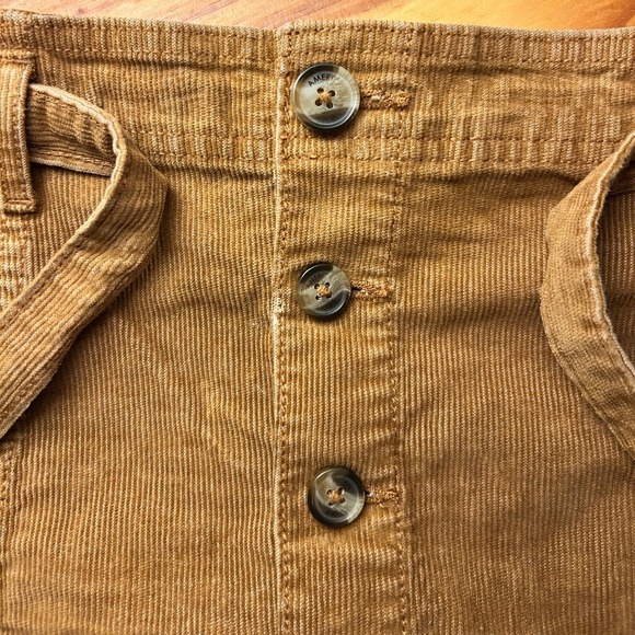 Brown corduroy skirt with tie up belt and buttons - Picture 2 of 7
